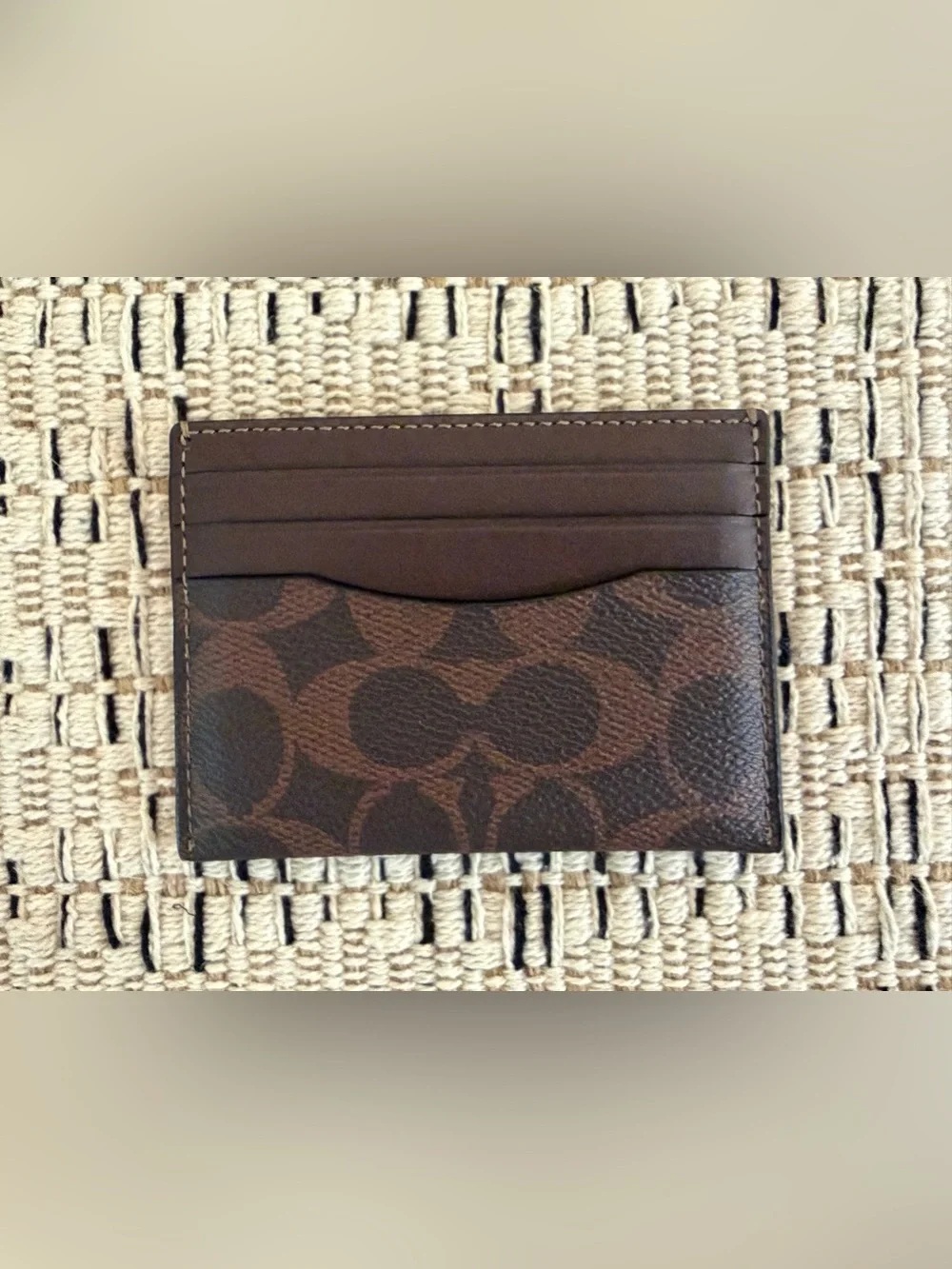 COACH Men's Brown Signature Card Case — BRAND NEW!